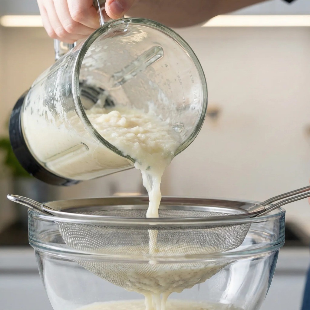 감자전 꿀팁 체에 걸러 수분과 전분 분리하는 과정