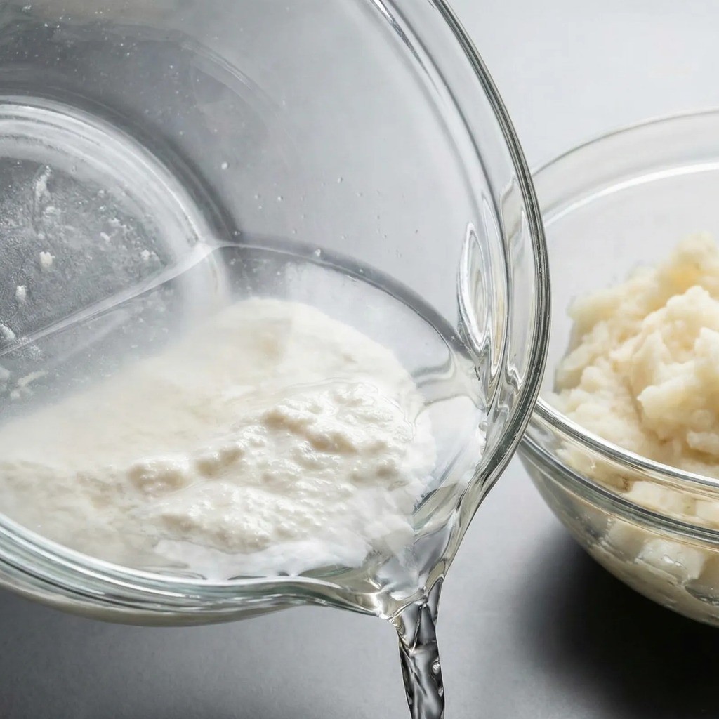 쫀득한 감자전 반죽 비법 가라앉은 전분 섞기