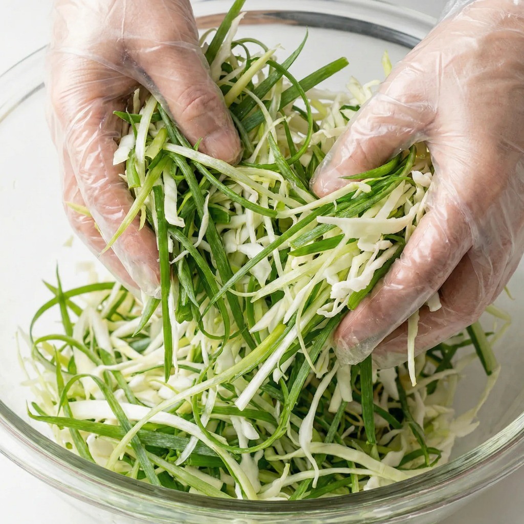 대패 두루치기용 파채와 양배추 손질 및 섞기 황금비율