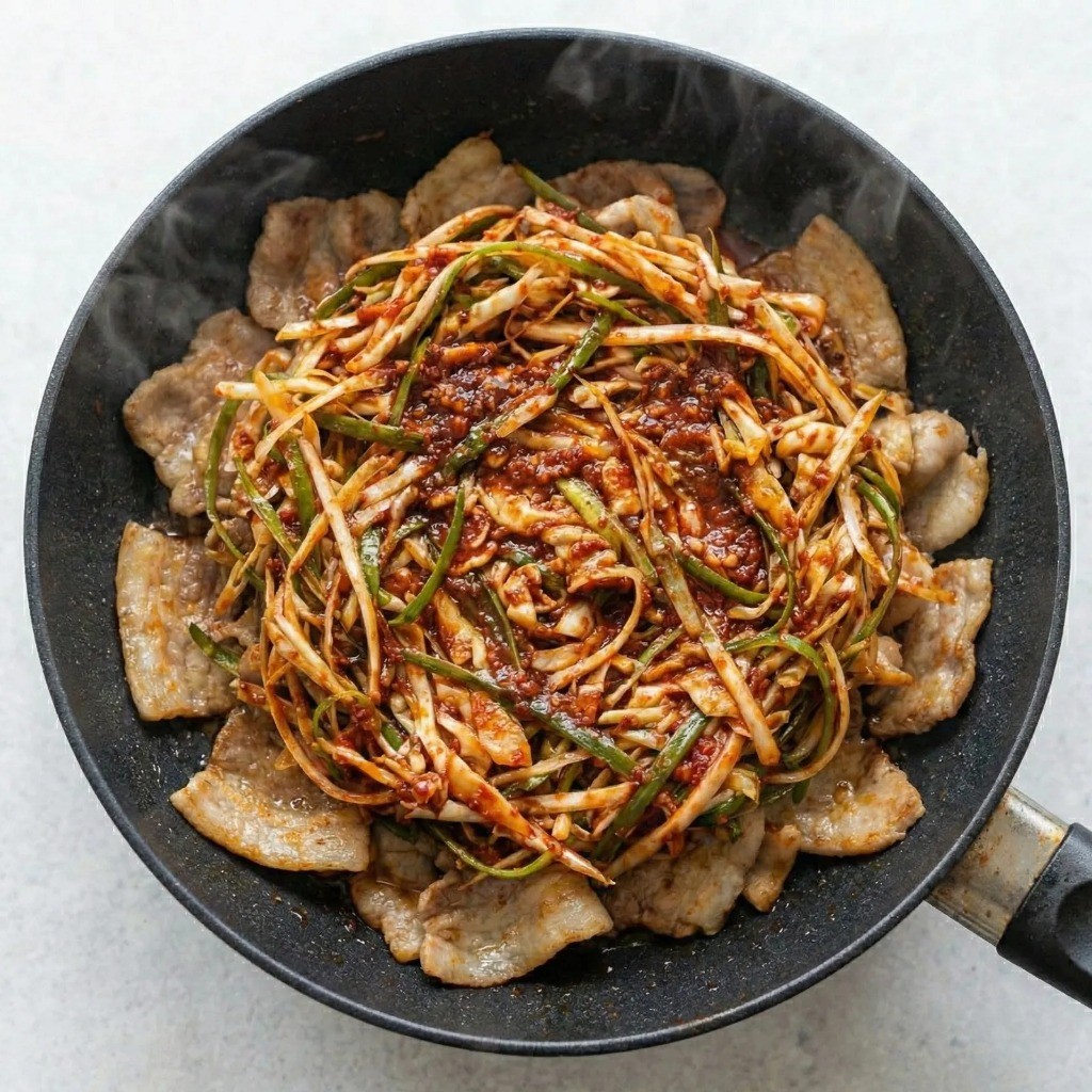 완성된 백종원 대패 두루치기 볶음 요리