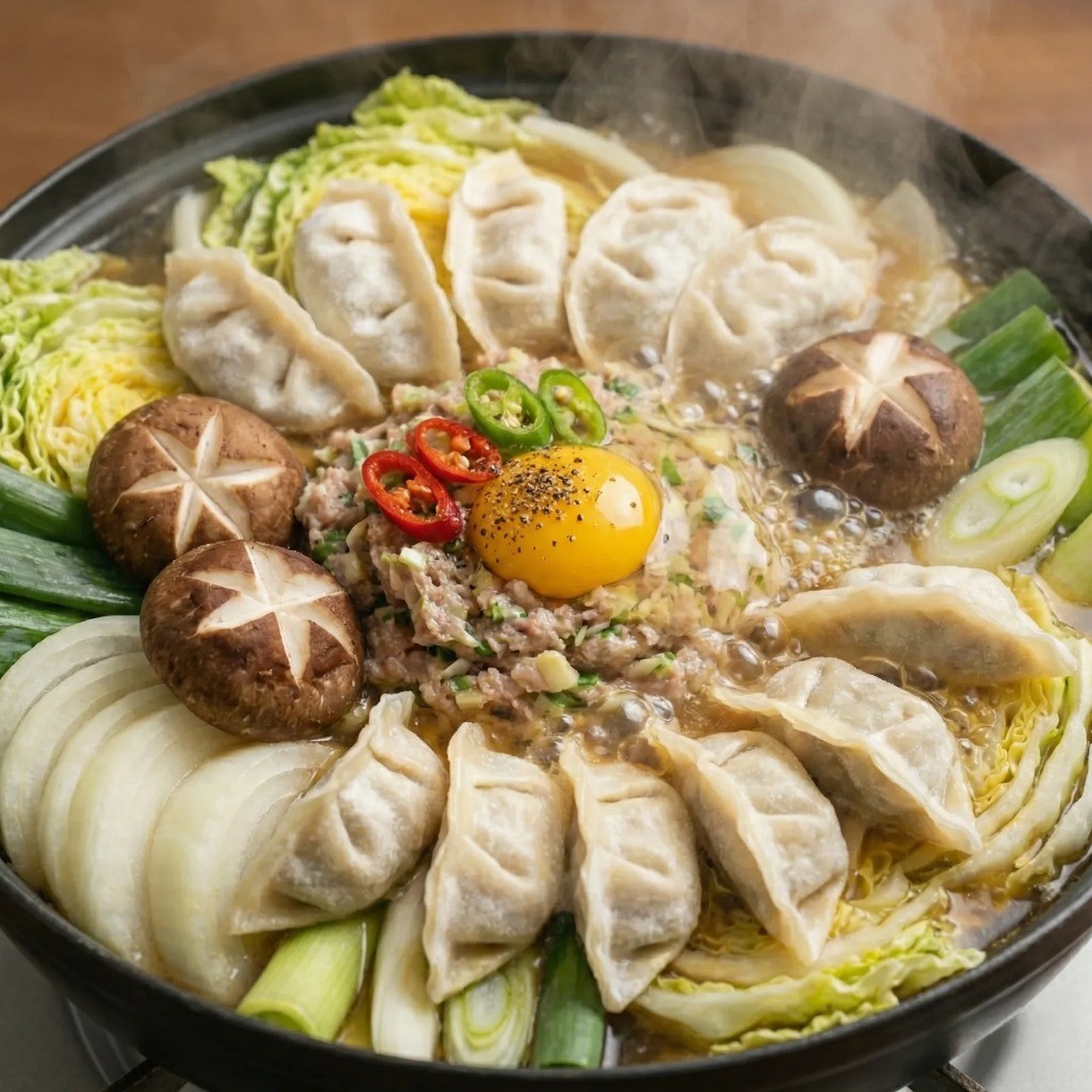 만두전골 마무리 - 계란과 고추 넣어 완성하는 백종원 만두전골 레시피