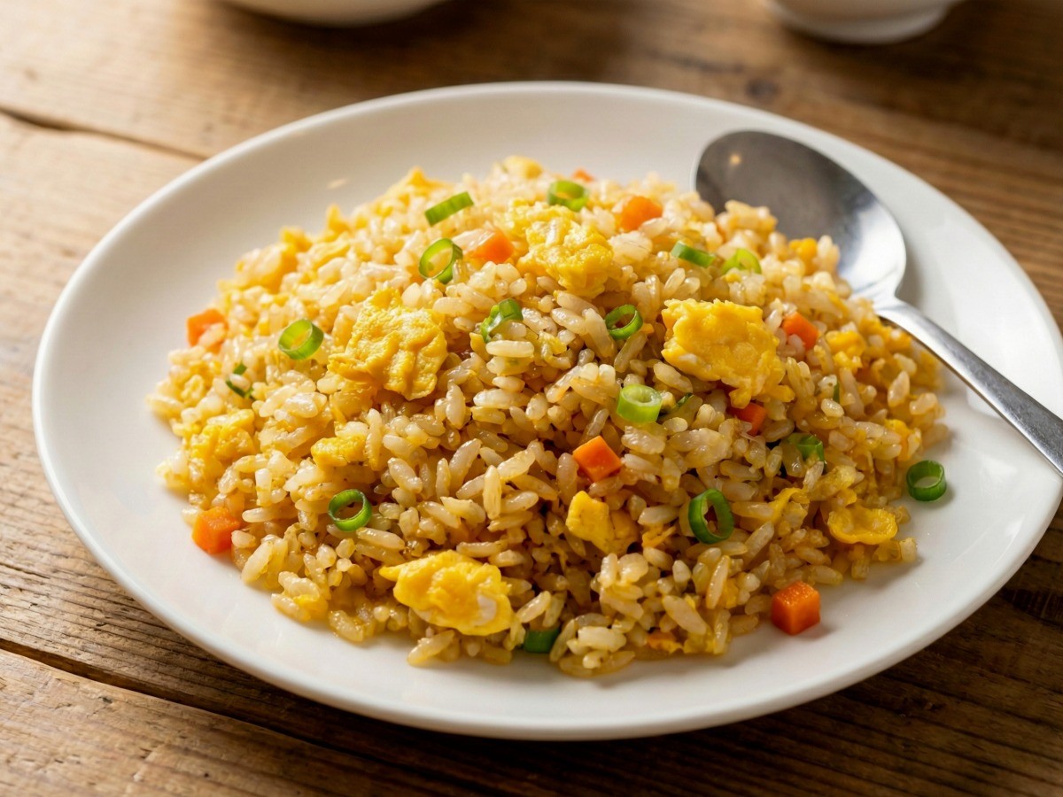 백종원 중국식 계란 볶음밥 완성 - 파기름과 불맛을 입힌 황금빛 볶음밥