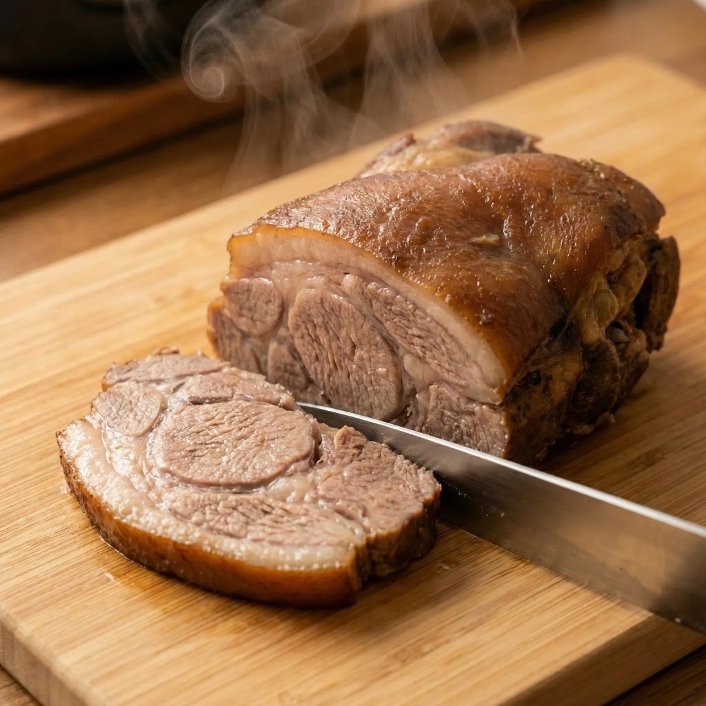 푹 삶아져 결대로 부드럽게 찢어지는 돼지고기 뒷다리살 수육