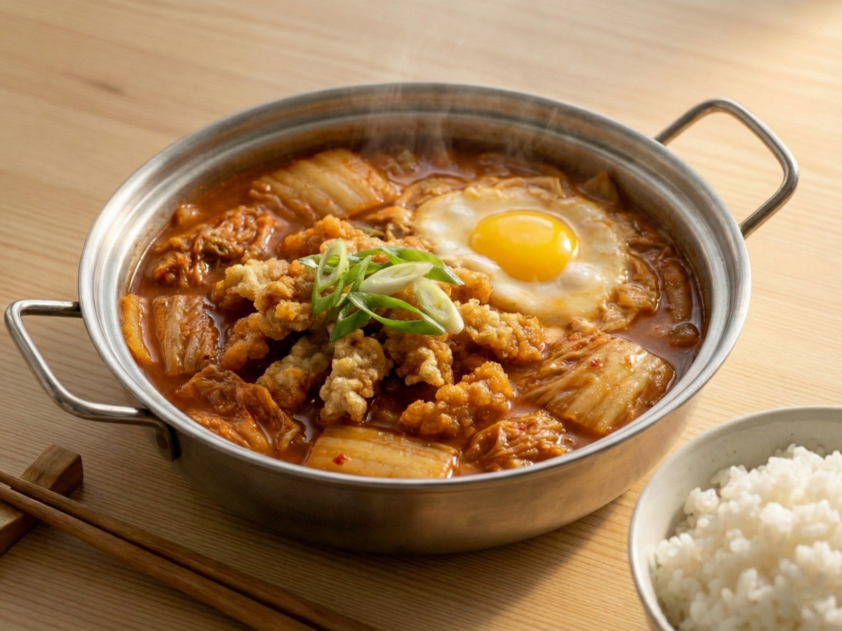 백종원 레시피로 만든 남은 탕수육 요리 김치 가츠나베 완성