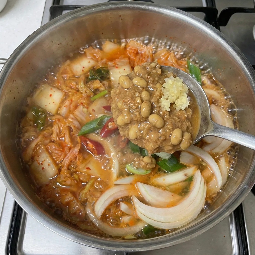 청국장 찌개 핵심 비법 청국장 풀기 및 된장 간 맞추기