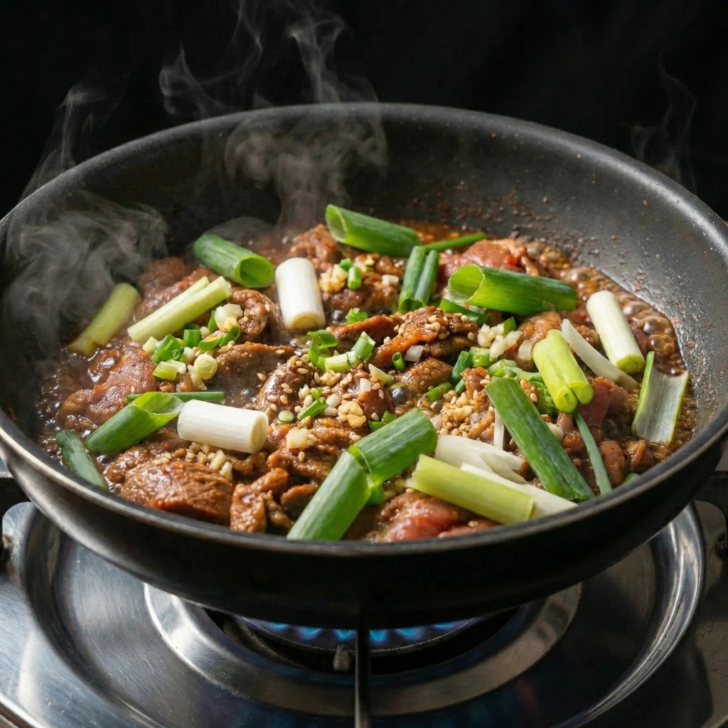 돼지불고기 촉촉하게 볶는 법, 물을 붓고 졸이듯 익히는 조리 과정