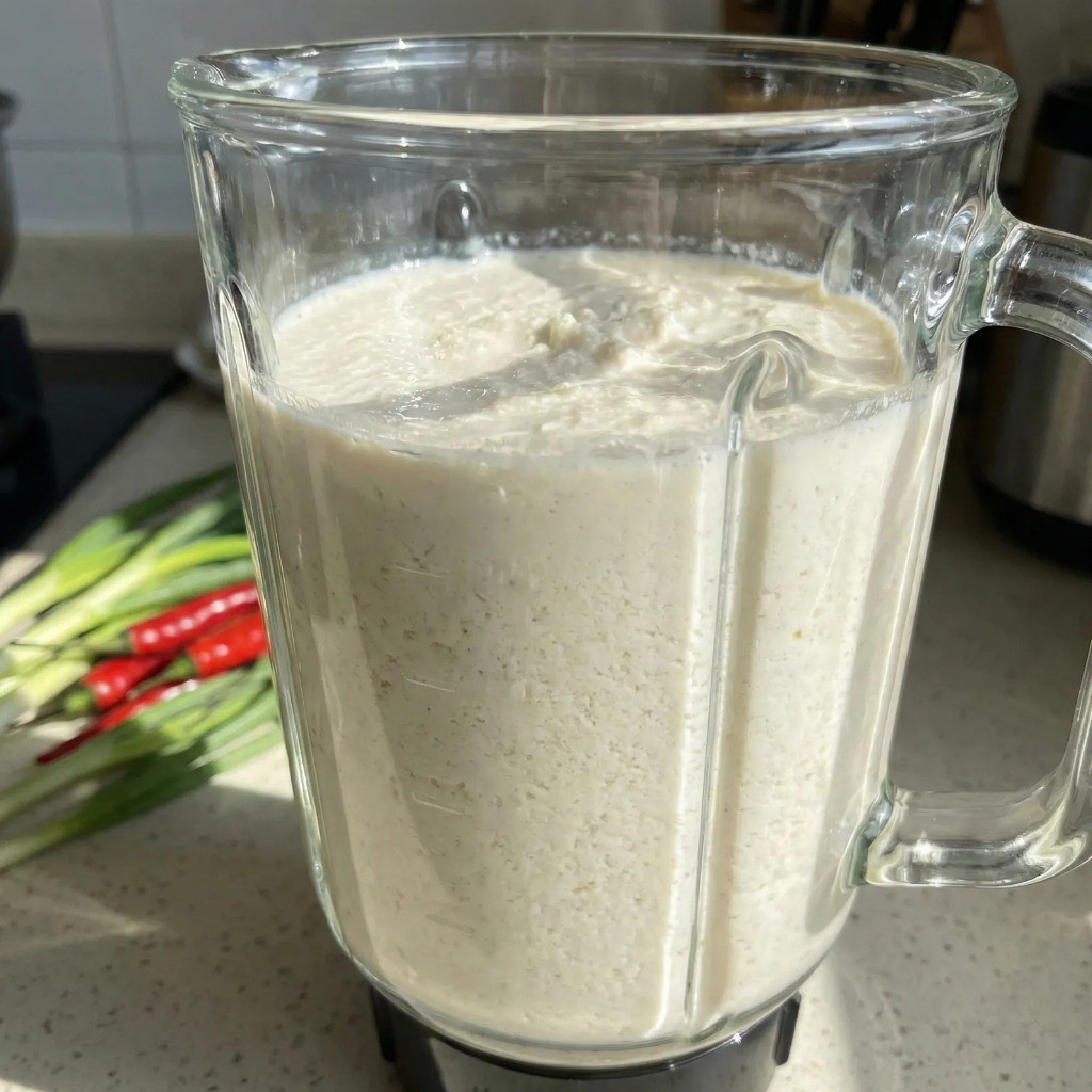 콩전 만들기 2단계 - 삶은 콩 믹서기에 갈아 콩물 만들기