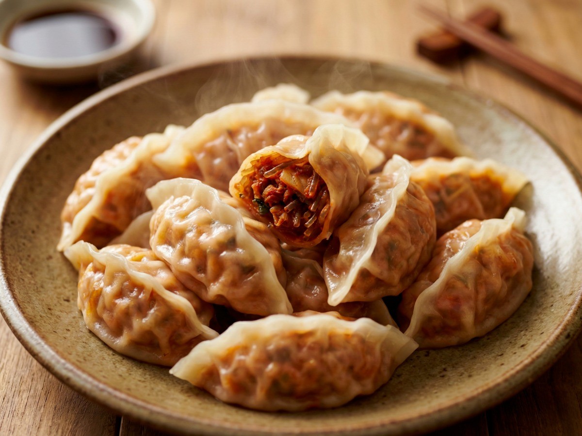 백종원 김치만두 레시피로 만든 속이 꽉 찬 찐만두와 먹음직스러운 플레이팅