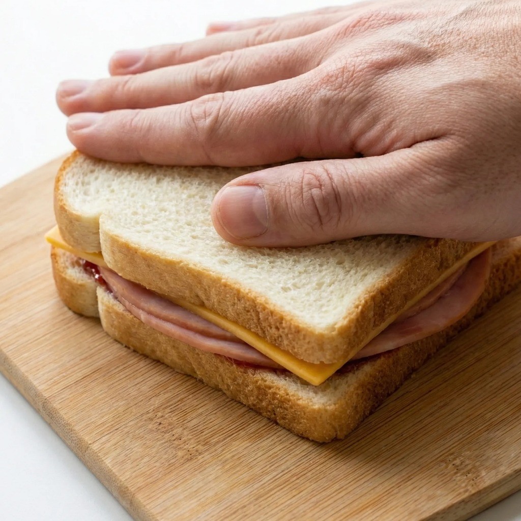 몬테크리스토 샌드위치 모양 잡기 재료 밀착 과정