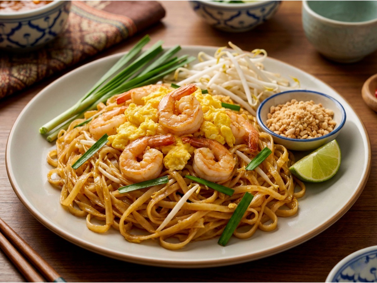 백종원 팟타이 레시피 완성 사진: 타마린드 없이 간장과 식초로 만든 초간단 태국식 볶음 쌀국수