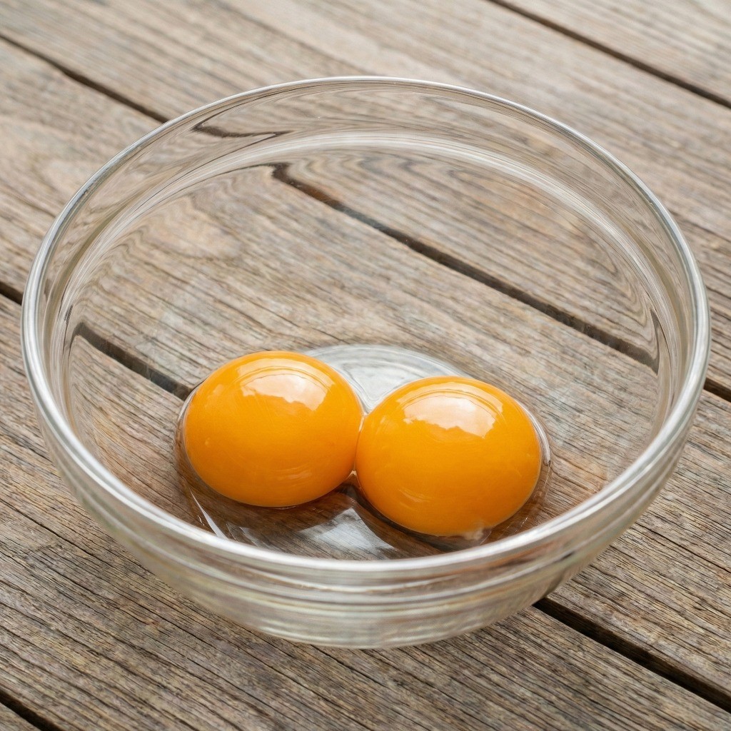 수제 마요네즈 만들기의 첫 단계 달걀 노른자 분리