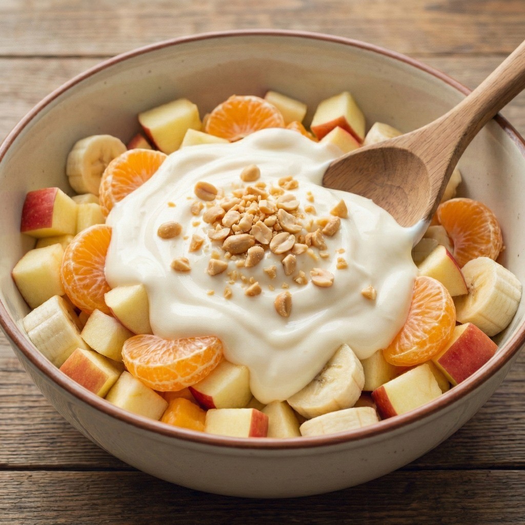 직접 만든 수제 마요네즈로 버무린 추억의 옛날 과일 사라다 샐러드