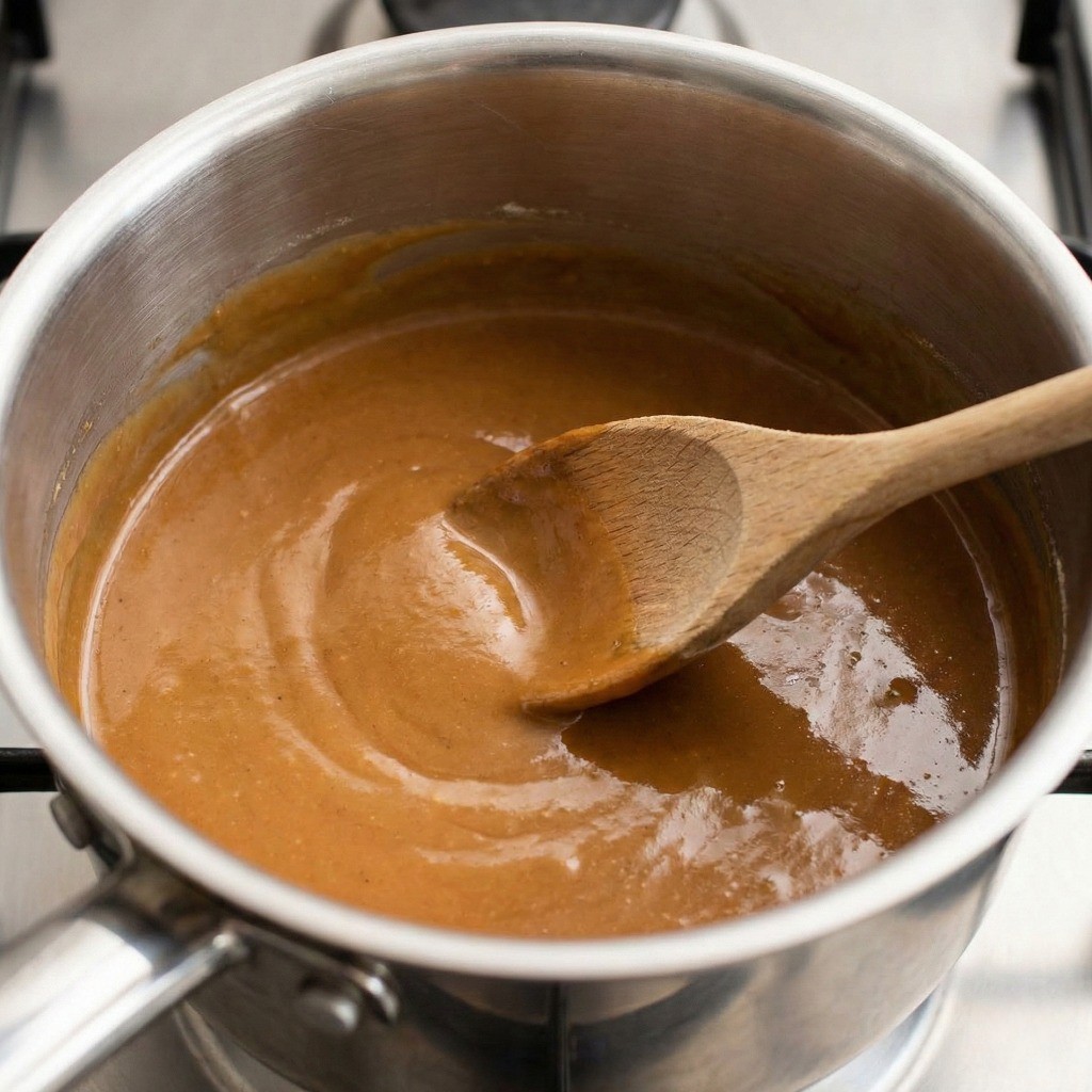 식용유와 밀가루를 1대1로 볶아 만드는 돈가스 소스 브라운 루