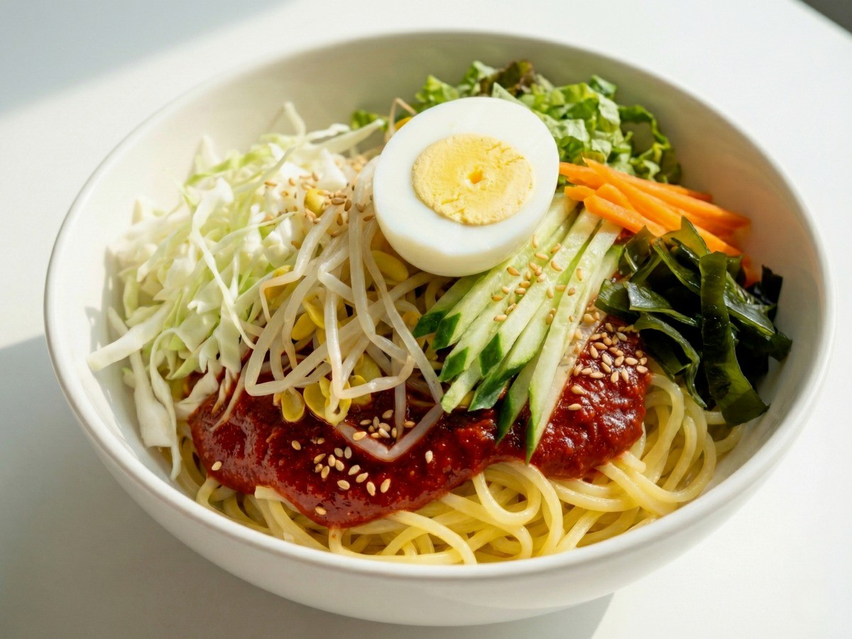 백종원 레시피로 만든 매콤새콤한 쫄면 완성 요리