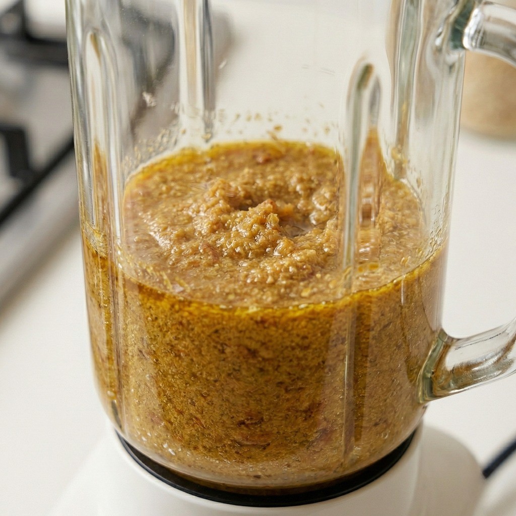 새우젓 파스타 양념 - 튀긴 건새우와 새우젓을 믹서기에 곱게 갈아 완성한 수제 페스토