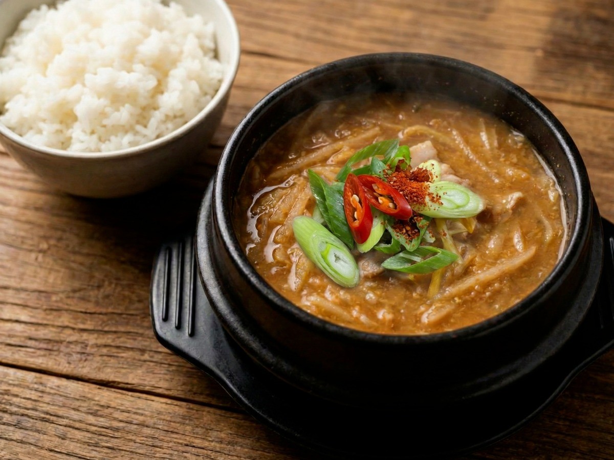 백종원 인생 된장찌개 완성 - 무채와 대패삼겹살이 들어간 강된장 스타일