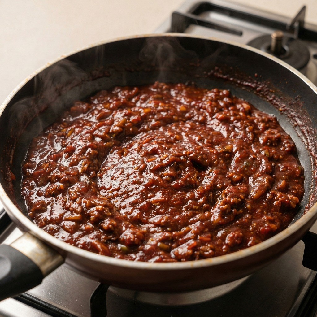 완성된 백종원 볶음고추장: 꾸덕하고 진한 질감의 밥도둑 반찬