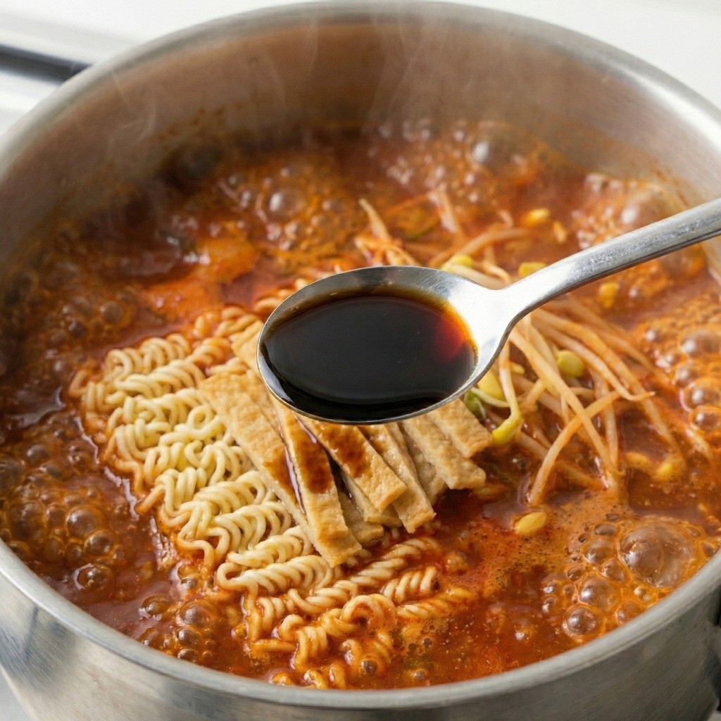 백종원 라면 비법, 국간장 1큰술을 넣어 국물 감칠맛 내기