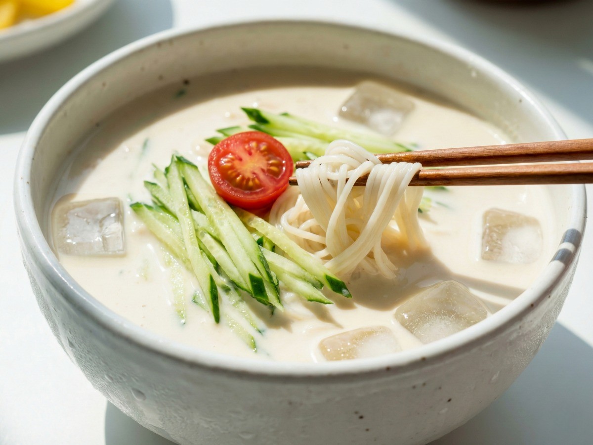 백종원 초간단 두부 콩국수 레시피 완성 - 믹서기로 1분 만에 만드는 고소한 여름 별미