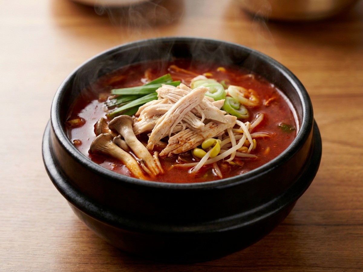 백종원 닭가슴살 닭개장 완성 - 얼큰하고 진한 국물 보양식 레시피