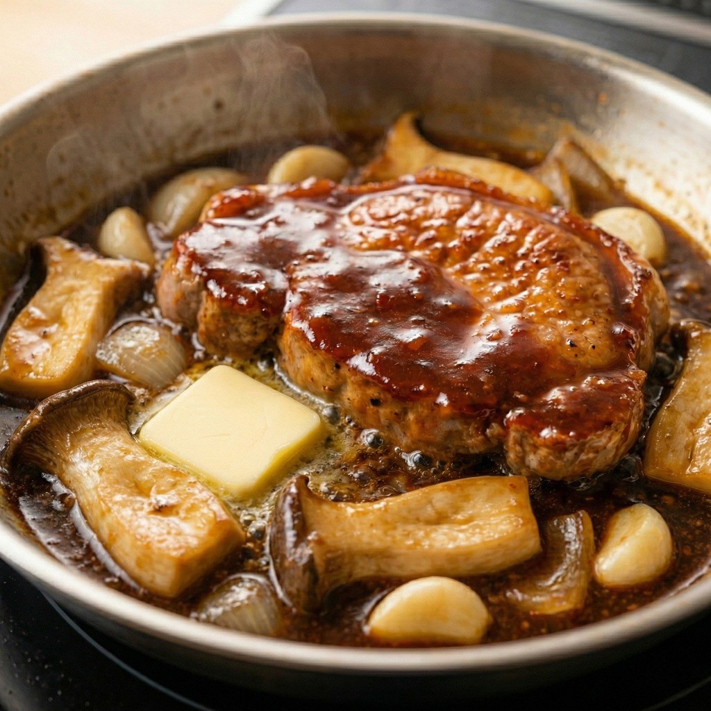 버터와 케첩을 활용한 백종원 스테이크 소스 만들기 및 졸이기 과정