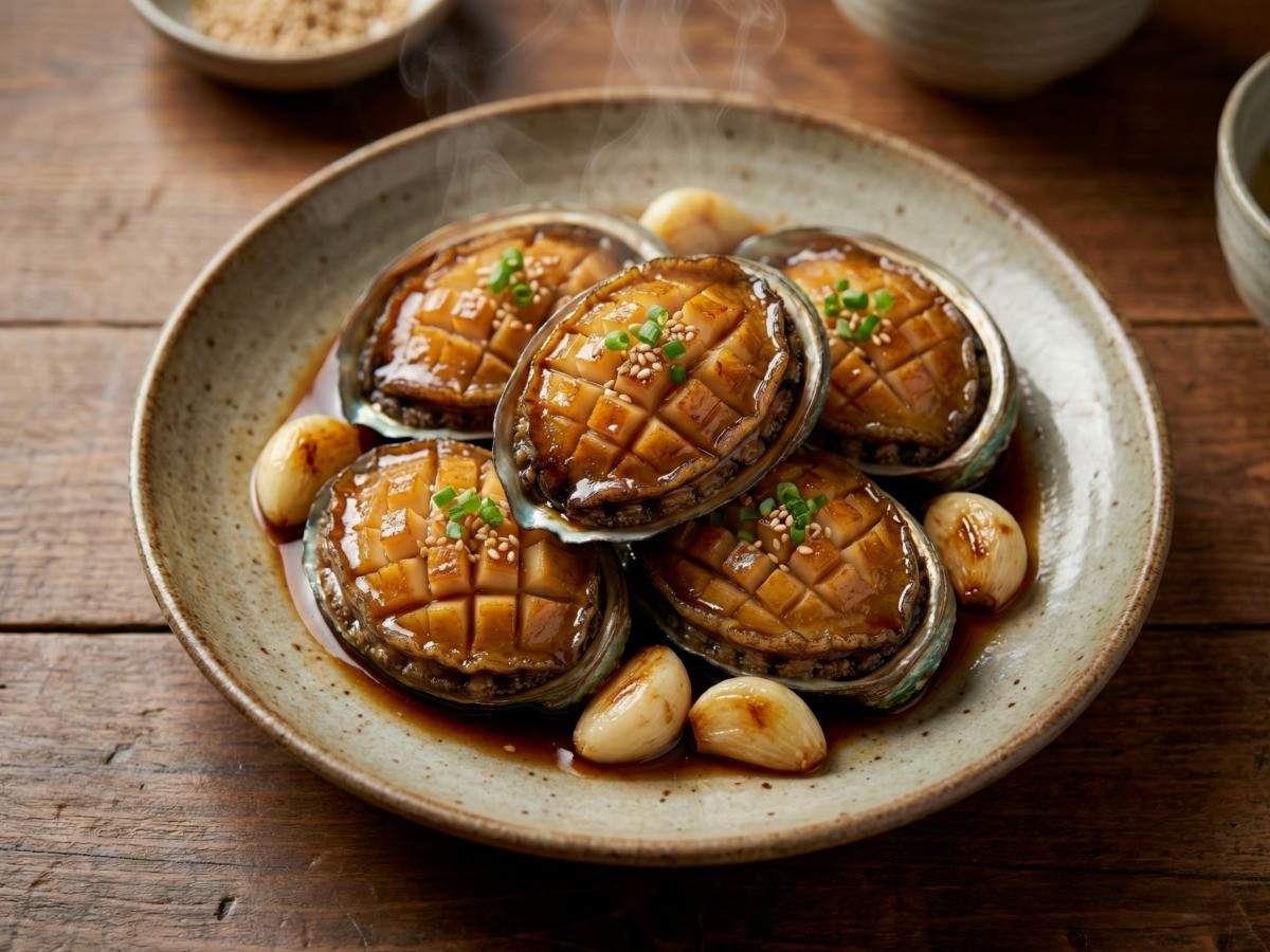 백종원 레시피로 만든 한국식 전복 간장 구이 완성 - 버터 없이 만드는 고급 전복 요리