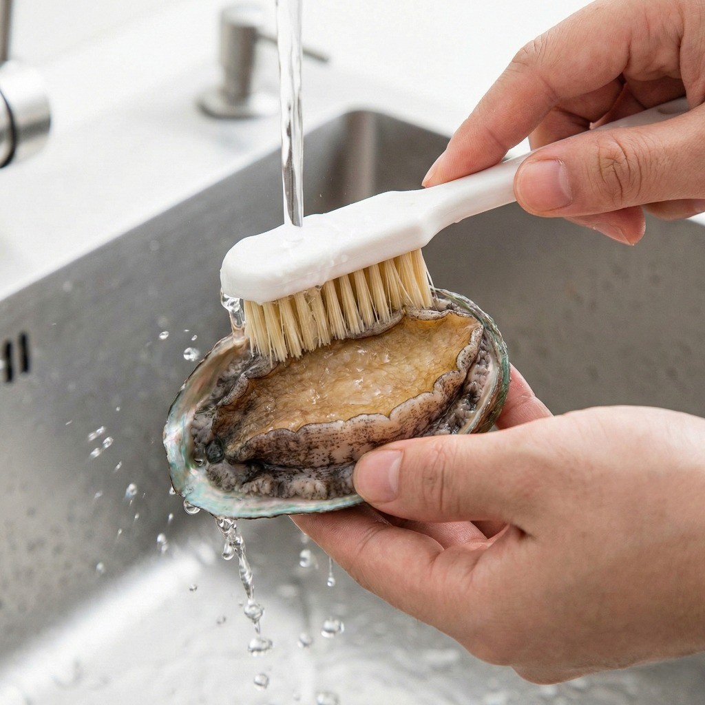 숟가락을 이용한 전복 껍질 분리 및 내장 제거 - 백종원 전복 손질법