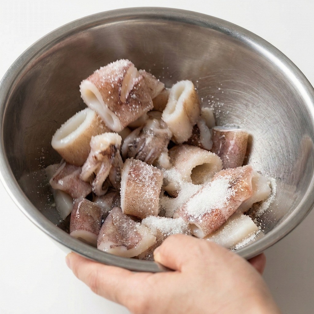 백종원 오삼불고기 꿀팁: 오징어에 설탕을 먼저 넣어 단맛이 배게 버무리는 과정