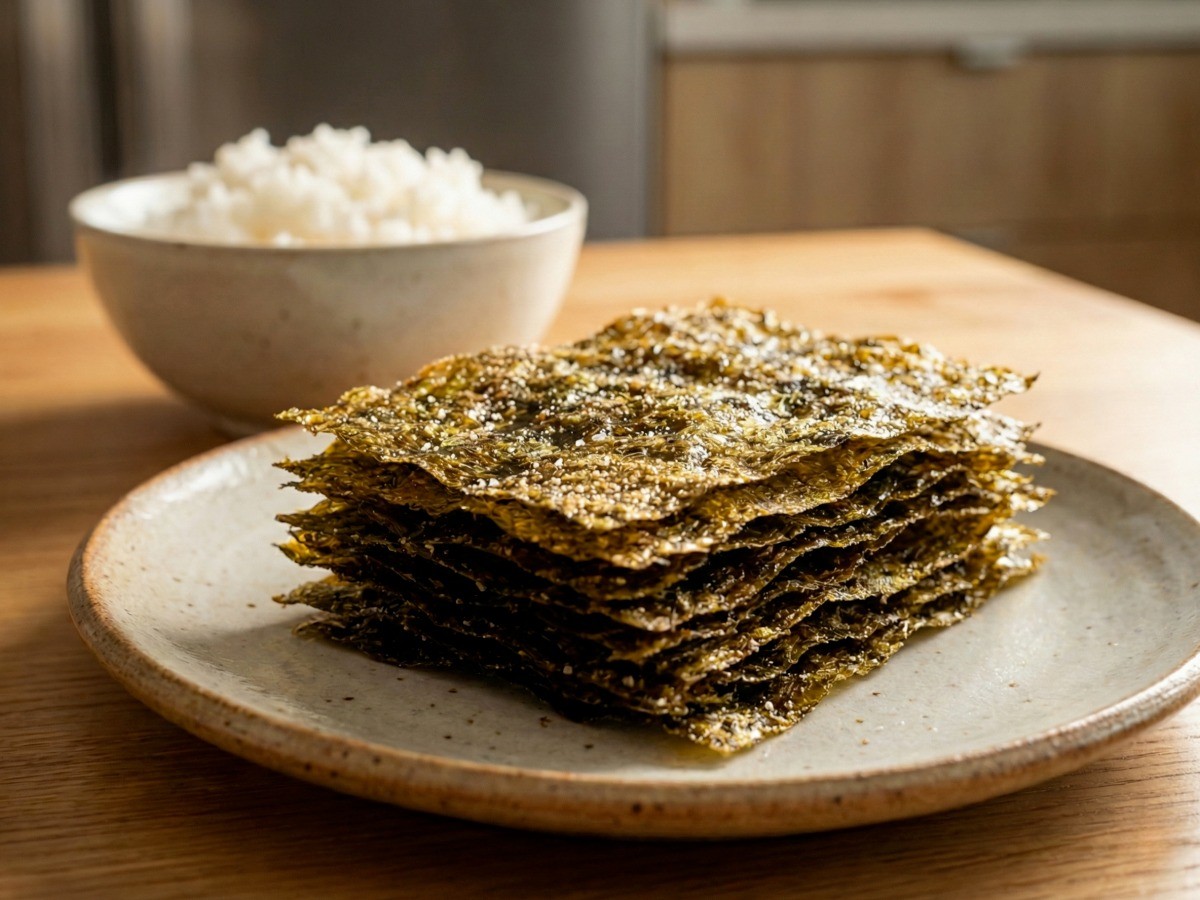 바삭하고 고소한 백종원 수제 조미김 완성 사진 - 남은 김밥김 활용 요리