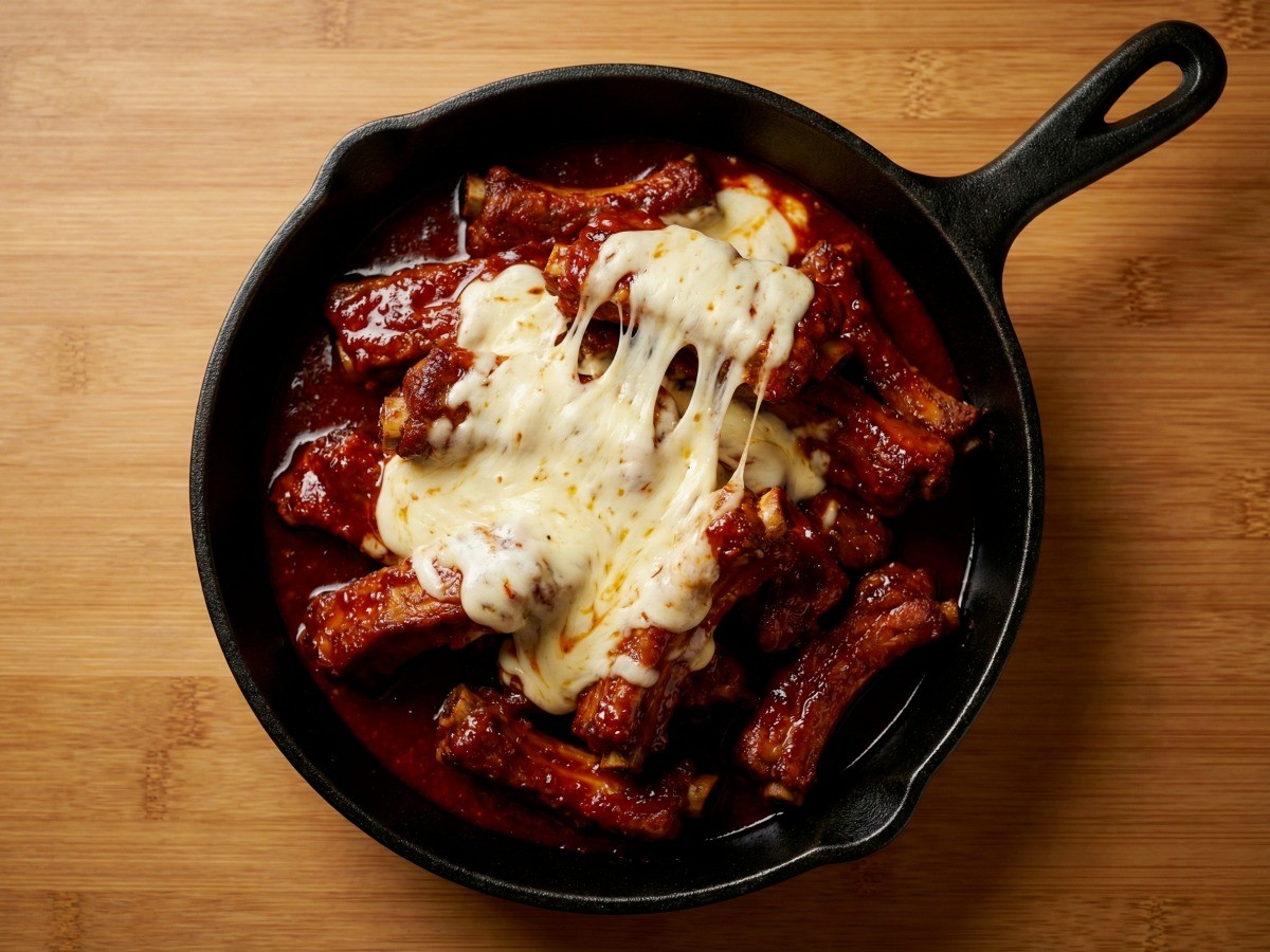 백종원 레시피로 만든 매콤달콤한 치즈등갈비 완성 요리