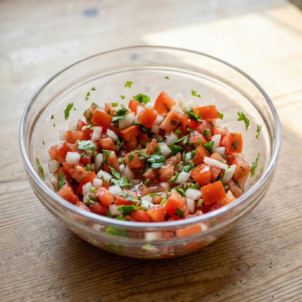 치폴레 브리또 볼에 들어가는 신선한 멕시칸 토마토 살사 소스 만들기 과정