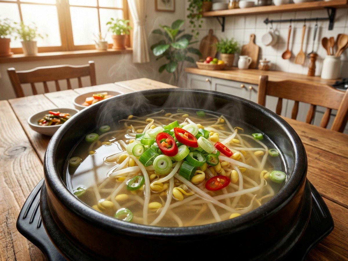 백종원 콩나물국 끓이는 법 레시피 완성 사진 - 맑고 시원한 해장국 국물 요리