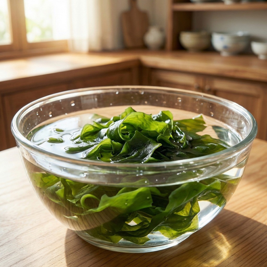 백종원 초간단 맑은 미역국 레시피 첫 단계인 건미역 물에 충분히 불리기