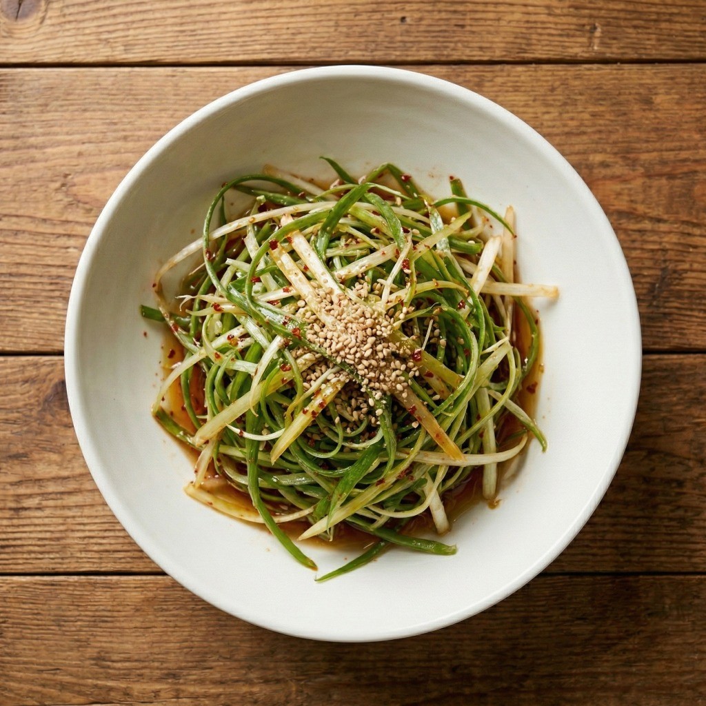 고춧가루, 참기름, 맛소금으로 깔끔하게 무쳐낸 삼겹살용 백종원 기본 파무침