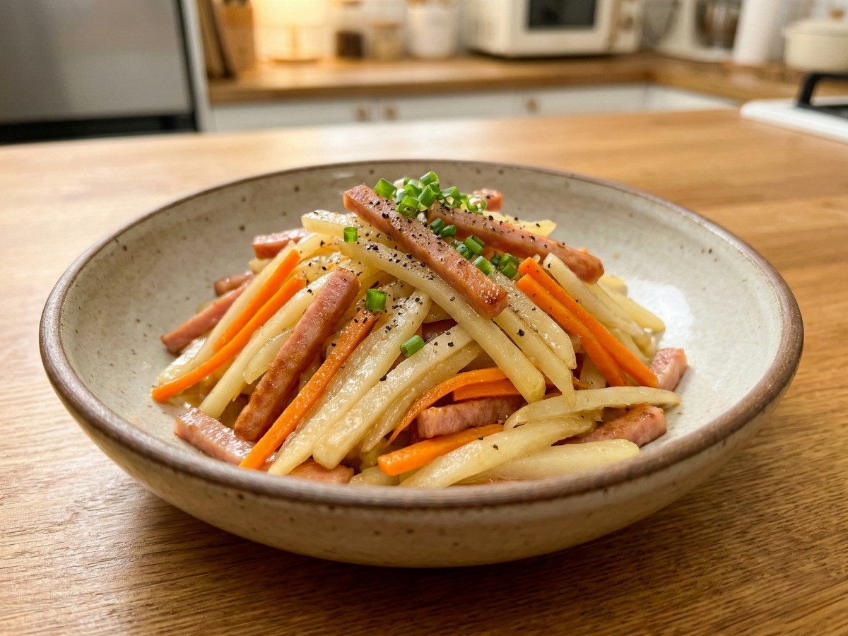 백종원 햄감자채볶음 완성 - 부서지지 않는 감자볶음 황금 레시피