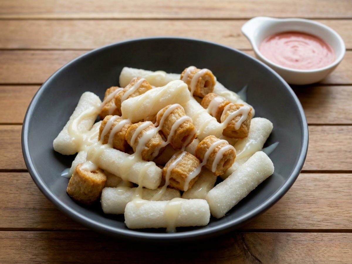 백종원 떡어묵꼬치 레시피 - 연유를 듬뿍 뿌려 완성한 달콤하고 쫄깃한 떡어묵꼬치 대표 이미지