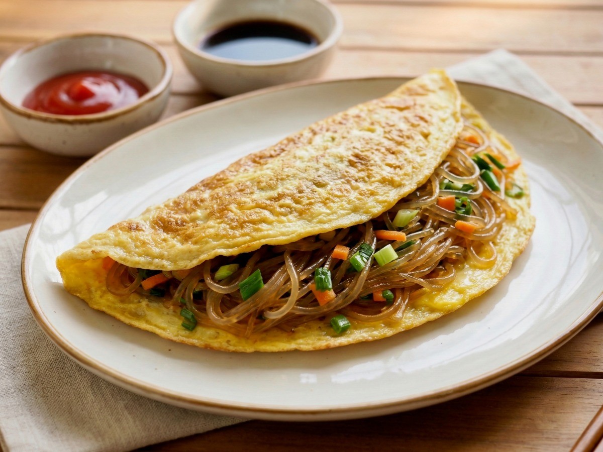 백종원 계란만두 완성 - 만두피 없이 당면과 계란으로 노릇노릇하게 구워낸 초간단 요리