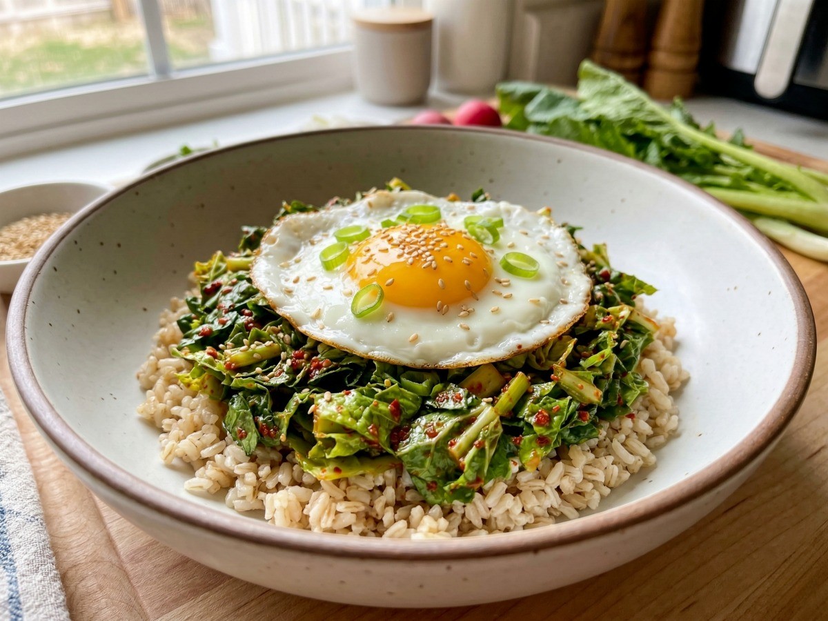 혈당 관리에 좋은 이연복 닥터셰프 레시피 현미 봄동비빔밥 완성 사진