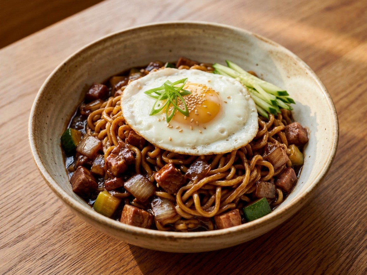 이연복 셰프의 10분 완성 간짜장 라면 레시피 완성 요리 사진