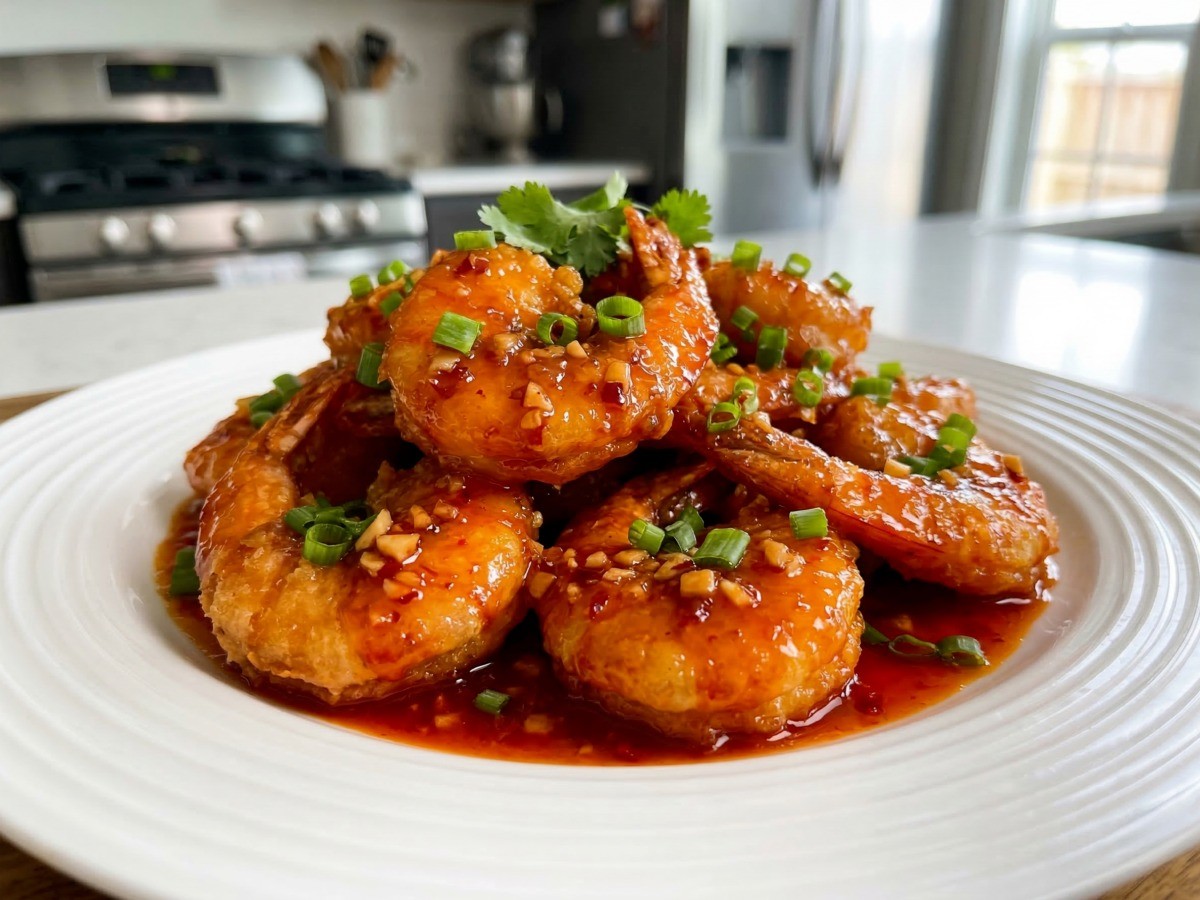 집에서 완성한 중식당 퀄리티의 이연복 칠리새우 황금 레시피 완성 요리 사진