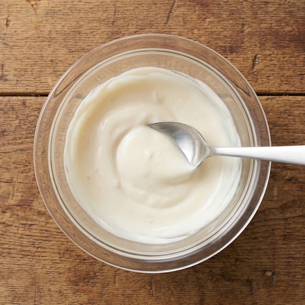 이연복 크림새우 레시피 4단계: 마요네즈, 생크림, 레몬즙 등을 황금 비율로 섞어 달콤상큼한 크림소스 만드는 법