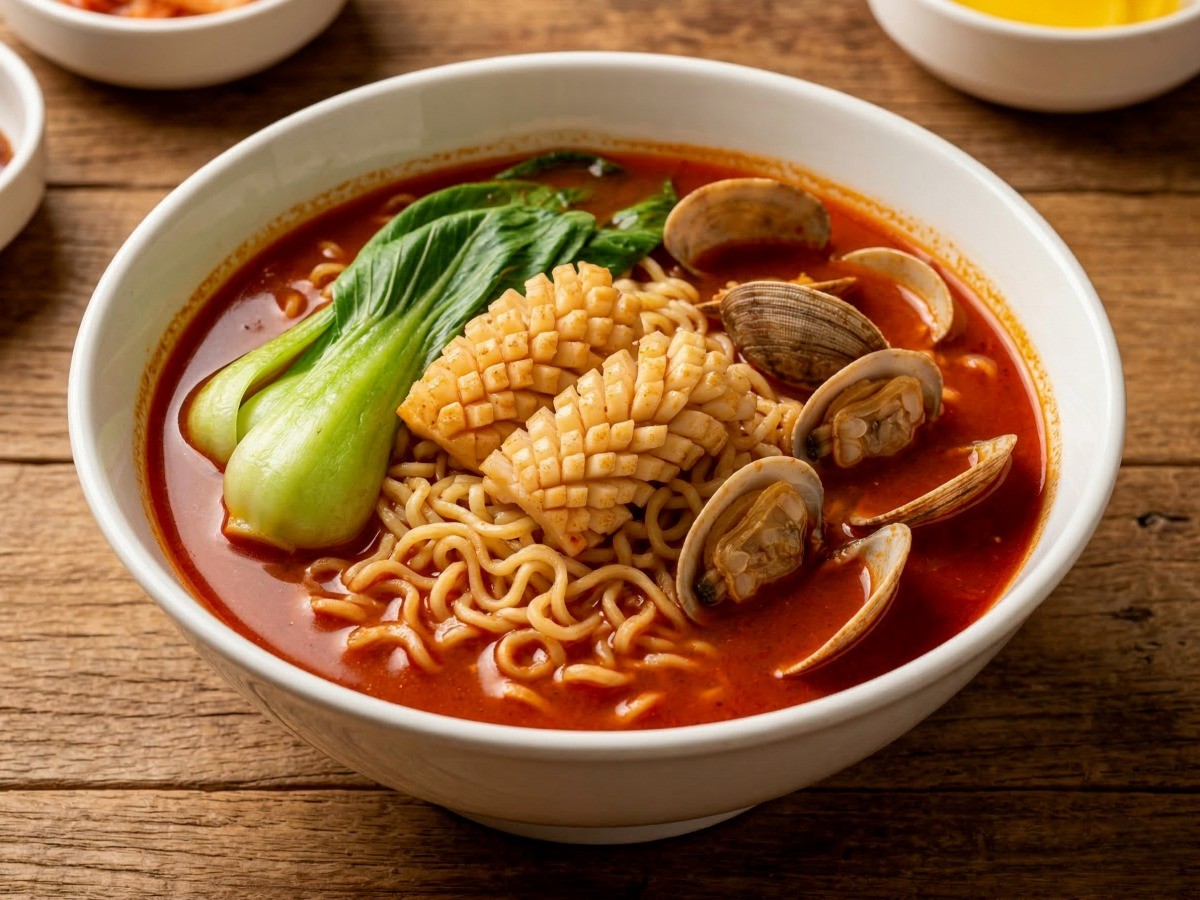 이연복 해물 짬뽕라면 레시피 완성 - 얼큰하고 진한 국물과 풍성한 해산물