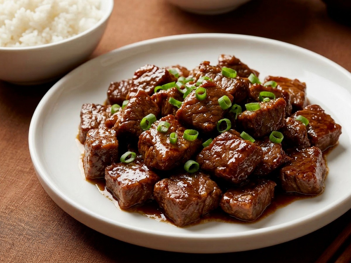 윤기가 흐르는 이연복 몽골리안 비프 완성 요리 - 미국식 중화요리 소고기 덮밥