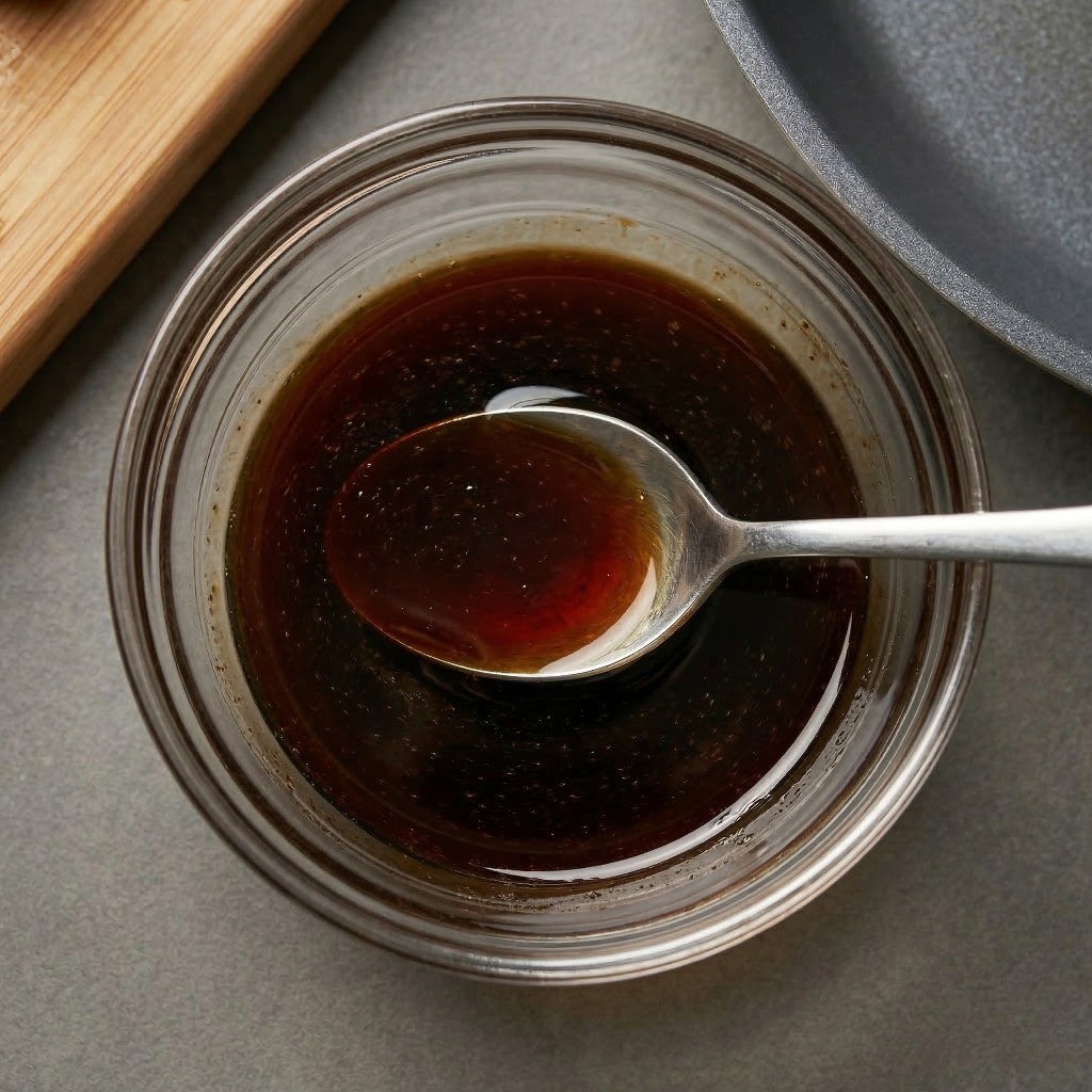 이연복 몽골리안 비프 레시피 3단계: 간장과 설탕 베이스의 특제 단짠 카라멜 소스 배합하기