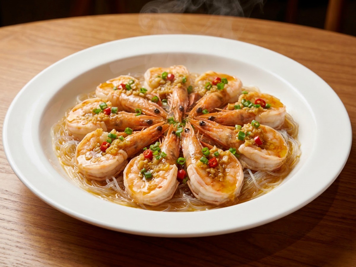 이연복 셰프의 레시피로 집에서 쉽게 만든 먹음직스러운 마늘 새우찜 완성 요리