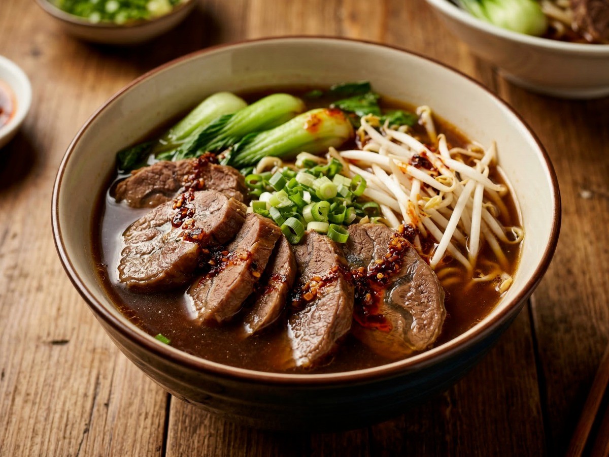 이연복 소고기탕면 완성 모습 - 집에서 즐기는 깊고 진한 대만식 우육면 레시피