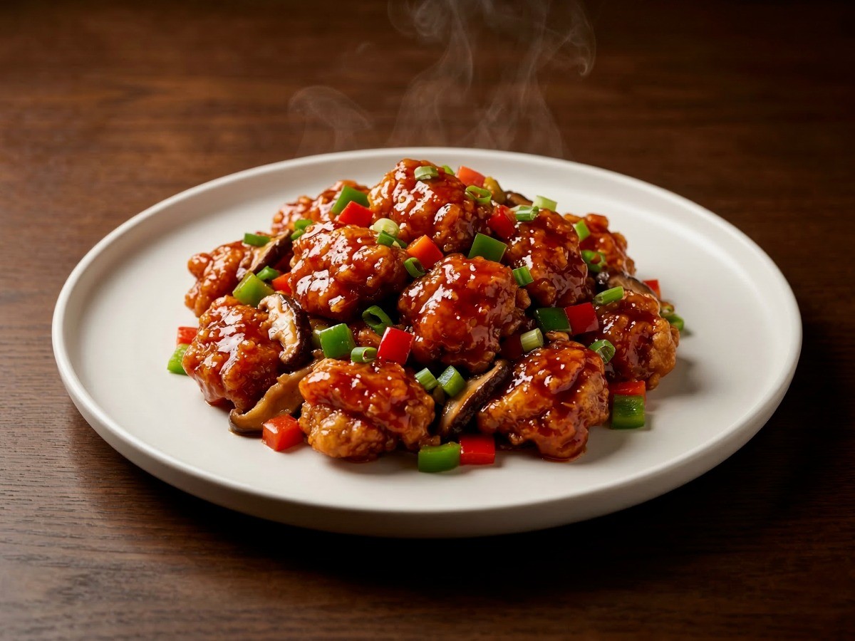 윤기가 흐르는 매콤달콤한 이연복 셰프의 어향치킨 완성 모습