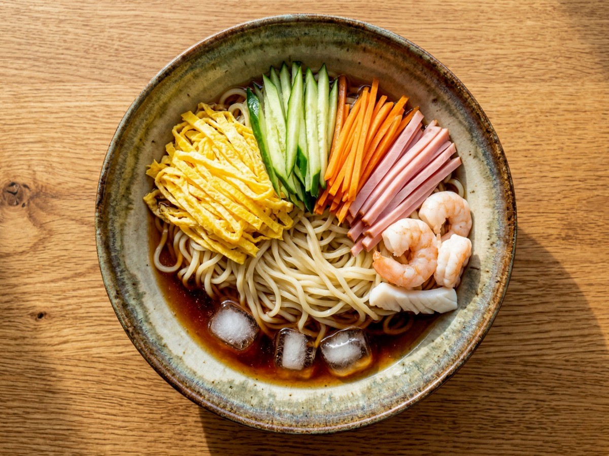 이연복 셰프의 초간단 일본식 냉면, 새콤달콤한 히야시 추카 완성 모습