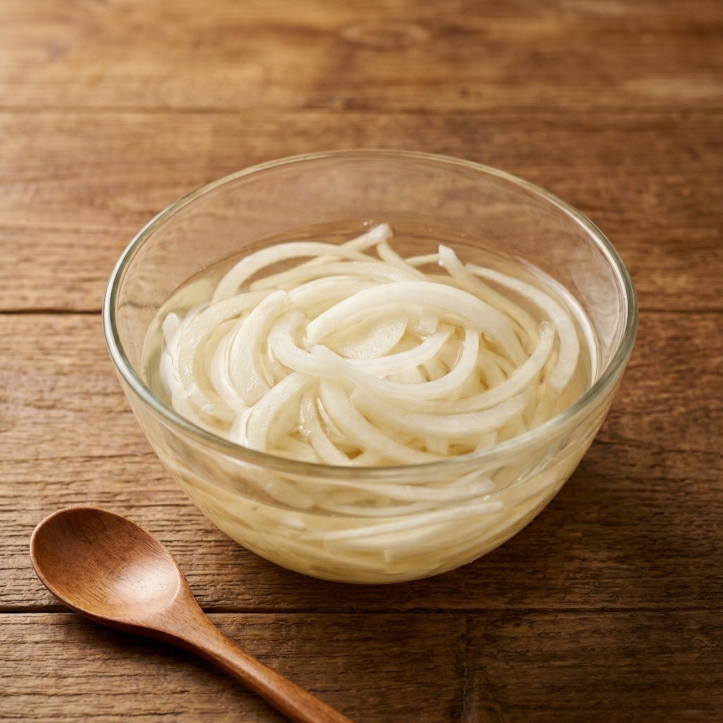 이연복 레시피 비법인 얇게 채 썬 양파를 단촛물에 절여 새콤달콤한 양파 초절임 만드는 과정