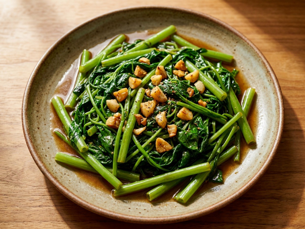 단돈 3천원 이연복 중식 공심채 볶음 (모닝글로리 볶음) 황금레시피 완성 사진